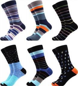 img 4 attached to Colorful Dress Socks For Men - Fun Fashion Calf Socks - Pack Of 6/12 - WeciBor