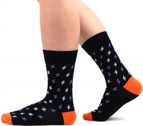 img 1 attached to Colorful Dress Socks For Men - Fun Fashion Calf Socks - Pack Of 6/12 - WeciBor