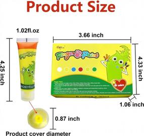 img 1 attached to Набор моющихся пальчиковых красок для детей - нетоксичный 6-цветный набор для ванн, 6 x 30 мл (1,02 жидких унции), идеально подходит для малышей