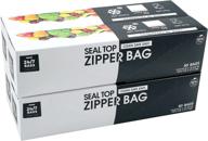 gallon size 24/7 bags with double zipper seal, 200 count (4 packs of 50) easy open tabs, bpa-free logo