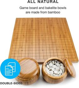 img 2 attached to Набор настольных игр Go с 361 бакелитовым камнем - 19X19In Bamboo Wood Доска Go и миски для 2 игроков - Классическая китайская стратегическая игра для начинающих