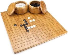 img 4 attached to Набор настольных игр Go с 361 бакелитовым камнем - 19X19In Bamboo Wood Доска Go и миски для 2 игроков - Классическая китайская стратегическая игра для начинающих