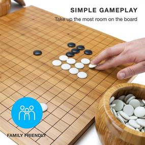 img 3 attached to Набор настольных игр Go с 361 бакелитовым камнем - 19X19In Bamboo Wood Доска Go и миски для 2 игроков - Классическая китайская стратегическая игра для начинающих