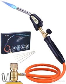 img 4 attached to 🔥 Portable Propane Torch Head with 3.6FT Hose & Hook: Adjustable Mapp Gas Flame for Brazing, Soldering, Welding, HVAC, BBQ - Efficient Propane Mapp Map Pro Gas Fuel