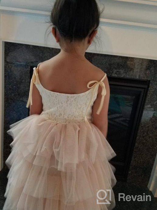 img 1 attached to Maxi Tulle Party Dress For Girls - Strap Lace Tiered Flower Girl Dresses review by Paul Ziegler