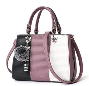 img 4 attached to Linno Leather Handbags Fashion Shoulder Women's Handbags & Wallets : Satchels