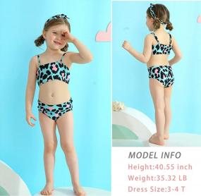 img 1 attached to Girls Leopard Halter Top Bikini Swimsuit 2-Piece Set Toddler Beach Swimwear
