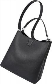 img 1 attached to Womens Leather Handbag: Top Handle Tote Bucket Bag, Shoulder And Crossbody Satchel Purse For Ladies