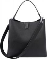 womens leather handbag: top handle tote bucket bag, shoulder and crossbody satchel purse for ladies logo