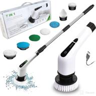 🧼 electric spin scrubber: cordless cleaning brush with 7 brushes, 360° rotating power scrubber for bathroom kitchen car logo