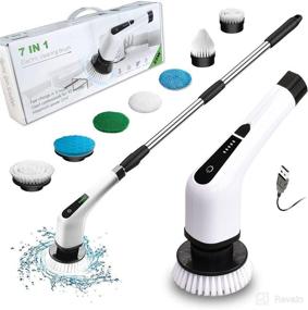 img 4 attached to 🧼 Electric Spin Scrubber: Cordless Cleaning Brush with 7 Brushes, 360° Rotating Power Scrubber for Bathroom Kitchen Car