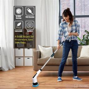 img 3 attached to 🧼 Electric Spin Scrubber: Cordless Cleaning Brush with 7 Brushes, 360° Rotating Power Scrubber for Bathroom Kitchen Car