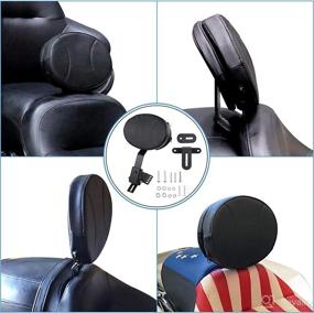 img 3 attached to 🔌 KOLEMO Custom Adjustable Plug-in Driver Rider Backrest Sissy Bar Pad for 1997-2022 Touring Models Street Glide Road Glide Electra Glide Road King (Black)