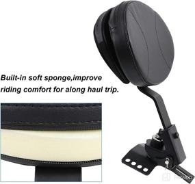 img 2 attached to 🔌 KOLEMO Custom Adjustable Plug-in Driver Rider Backrest Sissy Bar Pad for 1997-2022 Touring Models Street Glide Road Glide Electra Glide Road King (Black)