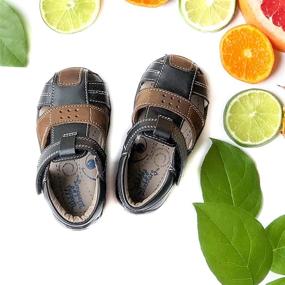 img 1 attached to 👞 Sturdy & Stylish Wobbly Waddlers Leather Fisherman Sandals - Perfect Boys' Shoes for Summer!