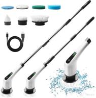 🧽 upgraded cordless electric spin scrubber - meednv shower cleaning brush with 7 brush heads & extension long handle - powerful electric scrubber for bathroom, tub, tile, floor, car logo