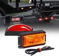 🚦 high-quality 2pc 2.5" amber + red led trailer marker light: dot fmvss 108 compliant, sae p2pc certified, surface mount, waterproof ip67 – ideal clearance side marker lights for trucks & trailers logo