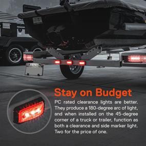 img 2 attached to 🚦 High-Quality 2pc 2.5" Amber + Red LED Trailer Marker Light: DOT FMVSS 108 Compliant, SAE P2PC Certified, Surface Mount, Waterproof IP67 – Ideal Clearance Side Marker Lights for Trucks & Trailers