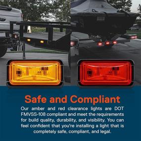 img 3 attached to 🚦 High-Quality 2pc 2.5" Amber + Red LED Trailer Marker Light: DOT FMVSS 108 Compliant, SAE P2PC Certified, Surface Mount, Waterproof IP67 – Ideal Clearance Side Marker Lights for Trucks & Trailers
