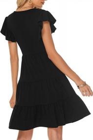 img 3 attached to Women'S Black Boho Sundress - Lyrur Summer Dress W/ Ruffle Sleeves & Tiered Babydoll Design