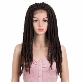 img 4 attached to Joedir 22 "Dreadlock Lace Front Wig Crochet Braided Twist 3X6 Free Parting Wigs With Baby Hair for Black Women Synthetic Hair Wigs (Ombre Brown)