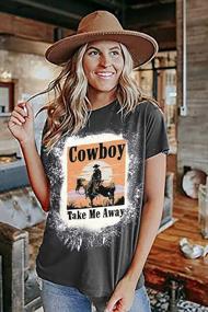 img 2 attached to Get Western Glam With Cowboy Take Me Away Shirts – Vintage Graphic T-Shirts For Women