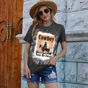 img 3 attached to Get Western Glam With Cowboy Take Me Away Shirts – Vintage Graphic T-Shirts For Women