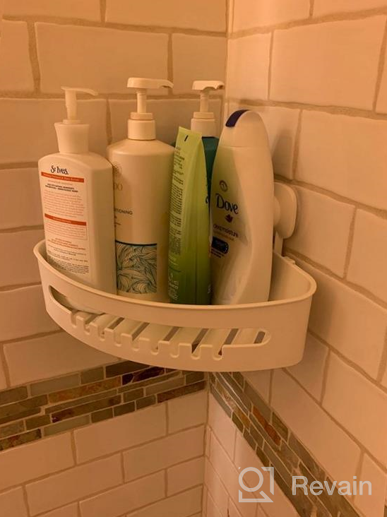 img 1 attached to White Suction Cup Corner Shower Caddy - Removable Bathroom Storage Organizer For Shower Or Kitchen - Wall Mounted Shower Shelf In Plastic By LUXEAR review by Chris Hart
