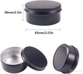 img 3 attached to 📦 Healthcom 6 oz 12 Packs Black Aluminum Round Screw Top Tins - Empty Slip Slide Metal Containers for Cosmetic Samples, Salves, Crafts, Spices, and Candles - Ideal for Storage and Organization