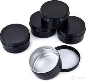 img 4 attached to 📦 Healthcom 6 oz 12 Packs Black Aluminum Round Screw Top Tins - Empty Slip Slide Metal Containers for Cosmetic Samples, Salves, Crafts, Spices, and Candles - Ideal for Storage and Organization