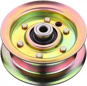 img 4 attached to Idler Pulley Replacement 532177968 Fits For Husq Craftsman Mower- Flat Idler Pulley Bearings Compatible With Husq Sears Poulan Lawn Tractors With 42" 46" 48" Deck, Replace 177968 193197