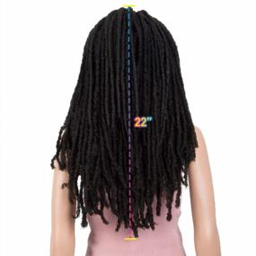 img 1 attached to Joedir 22 "Dreadlock Lace Front Wig Crochet Braided Twist 3X6 Free Parting Wigs With Baby Hair для чернокожих женщин Синтетические парики для волос (черный цвет)