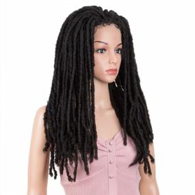 img 3 attached to Joedir 22 "Dreadlock Lace Front Wig Crochet Braided Twist 3X6 Free Parting Wigs With Baby Hair для чернокожих женщин Синтетические парики для волос (черный цвет)