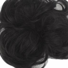 img 1 attached to Scrunched Bun Hair Piece With Sexy Style - 14 Colors Available For Wavy, Curly, Or Messy Ponytail Extensions