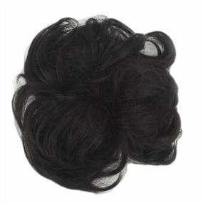 img 3 attached to Scrunched Bun Hair Piece With Sexy Style - 14 Colors Available For Wavy, Curly, Or Messy Ponytail Extensions
