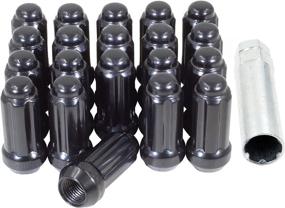 img 4 attached to 🔧 Set of 20 Black 14x1.5 Spline Lug Nuts - Locking Lugs Cone Seat, Small Diameter - 2" Long Wheel Lug Nut M14x1.50 Thread for Aftermarket Wheels - Dual Hex Key Included (20 Pack, Black)