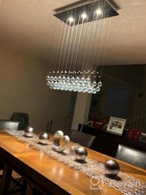 img 8 attached to Saint Mossi 3-Light K9 Crystal Chandelier: Modern Flush Mount Ceiling Pendant With Raindrop Design H33 X W10 X L25