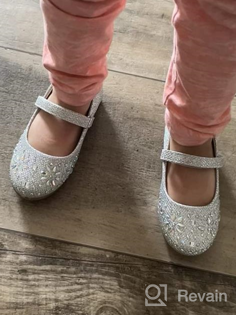 img 1 attached to Sparkling Furdeour Girls Glitter Flats: Adorable Dress Shoes for Princesses at Wedding Parties and Flower Rhinestone Shoes for Kids review by Roman Niko