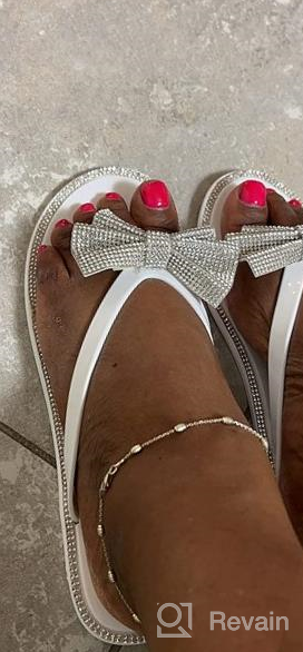 img 1 attached to 👡 LUFFYMOMO Rhinestone Flip Flops for Women - Beach Ready Flat Thong Sandals review by Lyle Stepp