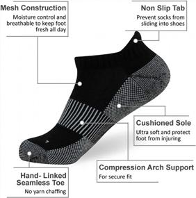 img 1 attached to FOOTPLUS Unisex Copper-Infused Athletic Socks With Cushioned Sole And Arch Support For Enhanced Running And Hiking Performance - Ankle/Crew Length