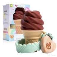 🍦 naturebond teething toys baby gift - must-have bpa-free ice cream baby teethers for babies 0-6 months, 6-12 months: perfect baby shower gift with silicone pacifier sling clip in a gift box! logo