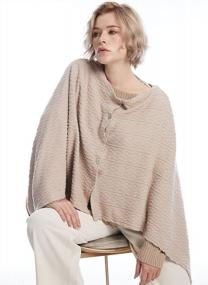 img 2 attached to MissShorthair Women'S Lightweight Knitted Scarf Poncho Sweater Cape Shawl Versatile Summer Fall Ponchos Wraps Cardigan