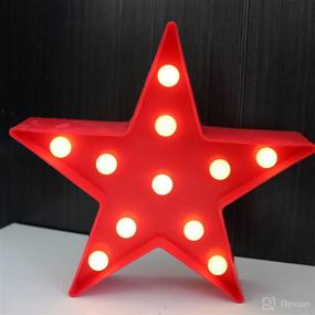 img 3 attached to Red Star Night Lights: Battery Operated LED Star Shaped Desk Table Lamp for Kids, Baby, Child, Girls | Nursery Room Wall Decor & Star Nightlight Gift