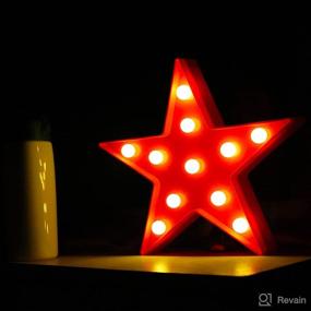 img 2 attached to Red Star Night Lights: Battery Operated LED Star Shaped Desk Table Lamp for Kids, Baby, Child, Girls | Nursery Room Wall Decor & Star Nightlight Gift