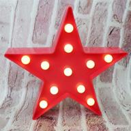 red star night lights: battery operated led star shaped desk table lamp for kids, baby, child, girls | nursery room wall decor & star nightlight gift логотип