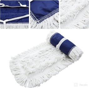 img 2 attached to 🧹 24-Inch 3-Pack Industrial Strength Cotton Dry Dust Mop Head Refill - Hardwood Floor Duster Broom for Dry Floor Cleaning on Hardwood, Ceramic, Marble, and Tile - Fits 24 Inch Frame