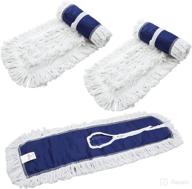 🧹 24-inch 3-pack industrial strength cotton dry dust mop head refill - hardwood floor duster broom for dry floor cleaning on hardwood, ceramic, marble, and tile - fits 24 inch frame logo