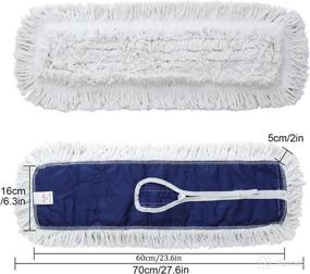 img 3 attached to 🧹 24-Inch 3-Pack Industrial Strength Cotton Dry Dust Mop Head Refill - Hardwood Floor Duster Broom for Dry Floor Cleaning on Hardwood, Ceramic, Marble, and Tile - Fits 24 Inch Frame