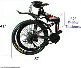 img 1 attached to 🚲 Xspec 26" Folding Mountain Bike: The Perfect 21 Speed Trail Commuter for Adults