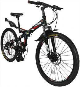 img 4 attached to 🚲 Xspec 26" Folding Mountain Bike: The Perfect 21 Speed Trail Commuter for Adults